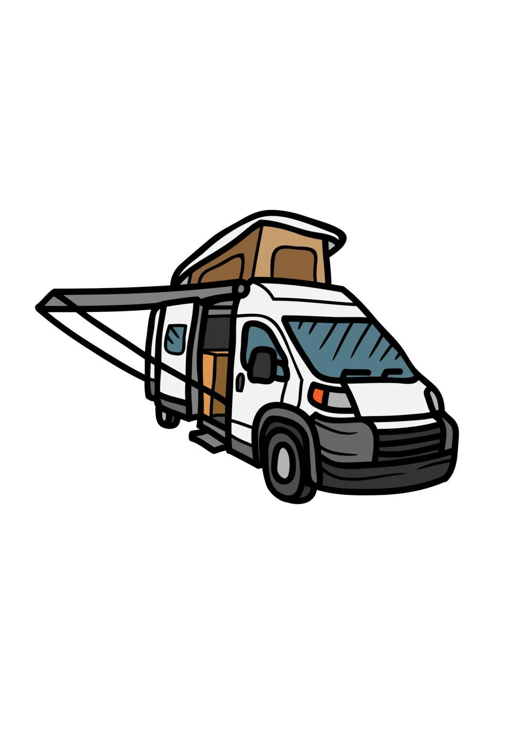 Van lit de toit et auvent